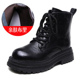 Leather Retro British Style Martin Boots 2025 Autumn And Winter New Fashion Casual Women's Boots Thick Bottom Increase Short