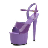 Zingj Lacquered Leather Sandals High Heels Sexy Black Waterproof Platform Hate Day High Slippers Female