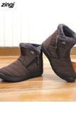 Boots Women Ankle Boots Cotton Fabric Femmes Bottes Plush Shoes Ladies Booties Waterproof Shoes Buty