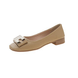 Buckle Korean Version Of Single-Shoe Women In The New Autumn 2025 With Coarse Heel Square Head Professional Working Temperament Women's