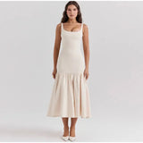 Strappy Pleated Midi Dress-Outfit