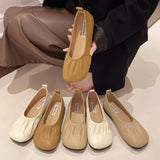 Zingj Dou Shoes Female 2024 Spring And Autumn New Soft Leather A Foot Pedal Flat Shoes Night Wind Gentle Fairy Single