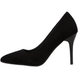Large-Size High-Heeled Women 2025 Spring And Autumn New Black Fine Heel Pointed Light Mouth Velvet Professional Work