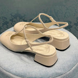 Sandals Female 2025 Summer New Fashion Temperament Fairy Lacquer Leather Mary Jane Women's Shoes Shallow High