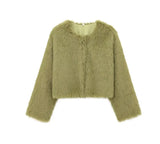 Women's Explosive Artificial Fur Coat Effect Short Jacket