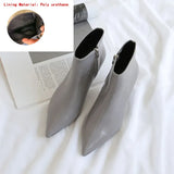 autumn and winter new style with fine pointed high heels Martin boots white boots leather boots Women's boots spring