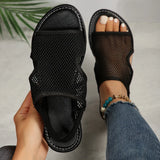 Mesh Breathable Flat-Soled Sandals Women's New Loose Belt Flat Beach Cool Drag