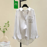 Thin Long-Sleeved Shirt Women 2025 New Temperament Casual Design Feel Cardigan Shirt Women