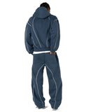 Trendy Loose Tunic Hip-Hop Streetwear Men And Women Zipper Hooded Casual Jacket