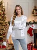 And Winter New Christmas Sweater Women's Loose Knitted Jersey Square Bow Bump Color