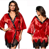Hot Sales Sexy Lace Side Plus Code Oil Cloth Nightgrace Pyjab Dress Direct