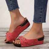 Thick Bottom Slope And Cool Slippers Women's Summer Leisure Belt Buckle Women's
