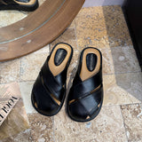 Bag Head Half Slippers Women Wear 2025 New Flat Bottom One Foot Lazy Pregnant Women High-Level Cold