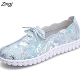 Spring Women Flats Loafers Shoes Genuine Leather Flats Female Shoes Lace Up Loafers Casual Slip-on Walking Shoes