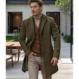 Men's Wool Coat British Wind Autumn And Winter Thicker, The Long Wind Coat In The Long-Colored Multi-Code Can Be