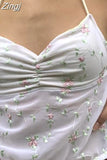 Women Y2K Backless Floral Crop Tops Vintage Sexy Halter Tie Up Off Shoulder Camisole Summer Cute Mini Vest