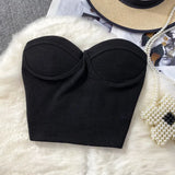 Zingj Color Strapless Vest Female Wearing Sexy Hot Girl Short Crop Slim Thin With Chest