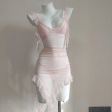 New Sweet Age-Drinking Girl With Dress Female Design Irregular Folds Showing Thin Babes