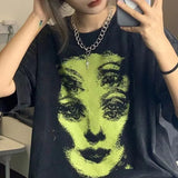 Grunge Ghost Face Graphic T-ShirtOutfit