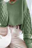 Women Pullover Sweater Autumn Winter Knitted Casual Solid Jumper Tops Fashion Loose Long Sleeve