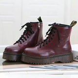 New Autumn And Winter Martin Boots Thick-Sley Fashion Women's Leather Short-Skin Shoes For A Long