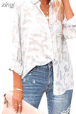Color Hollow Chiffon Shirt Women's Spring/Summer 2023 New Tops Jacquard Button Long Sleeve Shirt Women Clothes