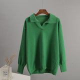And Winter New Polo Collar Knitted Women's Sweater Hot Selling