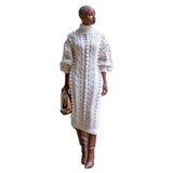 Zingj New Women's Casual Turtleneck Slit Knit