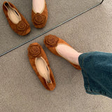 Wind Gentle Single Shoes Women 2025 New Spring Soft-Soled National Style Retro New Chinese Rose Ballet Bean