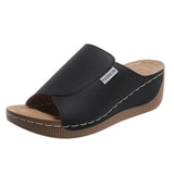 Thick-Sed Casual Slippers Women's Shoes 2025 New Wide Strips With Simple Fashion Fish Mouth Slope And