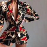 Women's New Fashion Suit Temperament Commuter Leisure Suit Shorts Two-Piece