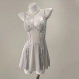 Pajamas Summer Women's 2025 Spring And Summer New Pure Wind Ice Ribbon Breast Pad Lace Sling Aja Skirt
