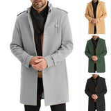 Version Of 24 New Large-Size Hairy Coat Men's Single Buckle Long Coat