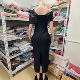 Black Fashion Bow Trim With Smeared Shoulder Slender Diamond