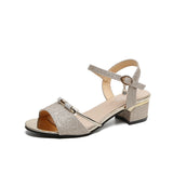 Women's Shoes 2025 Summer New And Casual Fashion Coarse Women's Shoes Korean Version Of The Toe Button Ladies