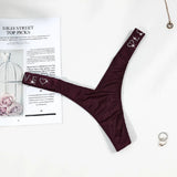 Water Drill English Letter Loose With Sexy Trousers T Trousers Comfortable Ice Silk Thongs Ladies