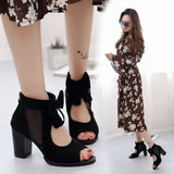 Fairy Wind 2025 Spring And Summer New Fashion Cool Boot Fish Mouth Solded Airspoon Bough Heeled High Heeled