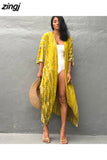 Beach Cover Ups for Swimwear Women Blouse Black Tie Dye Swimsuit Cape Casual Loose 2023Beachwear Outfits