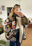 New Autumn And Winter Printing Imitation Cashmeal Cotton Clothes Comfortable Leisure Horn Sleeve Loose Women's Cotton