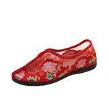 Zingj Shoes Flat Shoes Dance Shoes Summer Female Sandals Single Shoe Cloth Shoes Mesh Embroidered Hollow