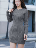 Body-Repaired Ass Skirt Women's Fashion Hooded Round-Up Rounded Waist Solid-Colored Knitted