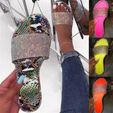 Large-Size 43 Water Drill Cool Slippers Women's Word Drag Women's Sandals Summer New Slippers