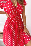 Sleeve Women Summer Dress Beach Sexy V Neck Mini Party Dress Ladies Polka Dot Vintage Sundress 2023 Robe
