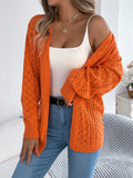 Shooting Autumn And Winter Hollow Lantern Long Sleeve Open-Sleeve Sweater Long Coat Women's