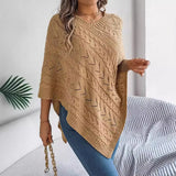 Shooting 2025 Autumn And Winter Casual Pure Color Mahjong Loose Cloak Sweater Coat Women's