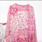 New Quilt Printed Loose Mini Dress