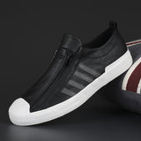 Men's Shoes 2025 Autumn Men's Casual Leather Shoes Fashion Flat Shoes One Foot Pedal
