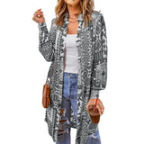 Beach Coat Bohemian Shirt Clips Loose Casual Printed Long Cardigan Women's