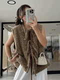 Multi-Color Round Tie With Sleeveless Vest Top 2025 New