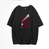 Sale Of Retro Simple Text Printed T-Shirts In The Summer Free-Round Collar Pure Cotton Short